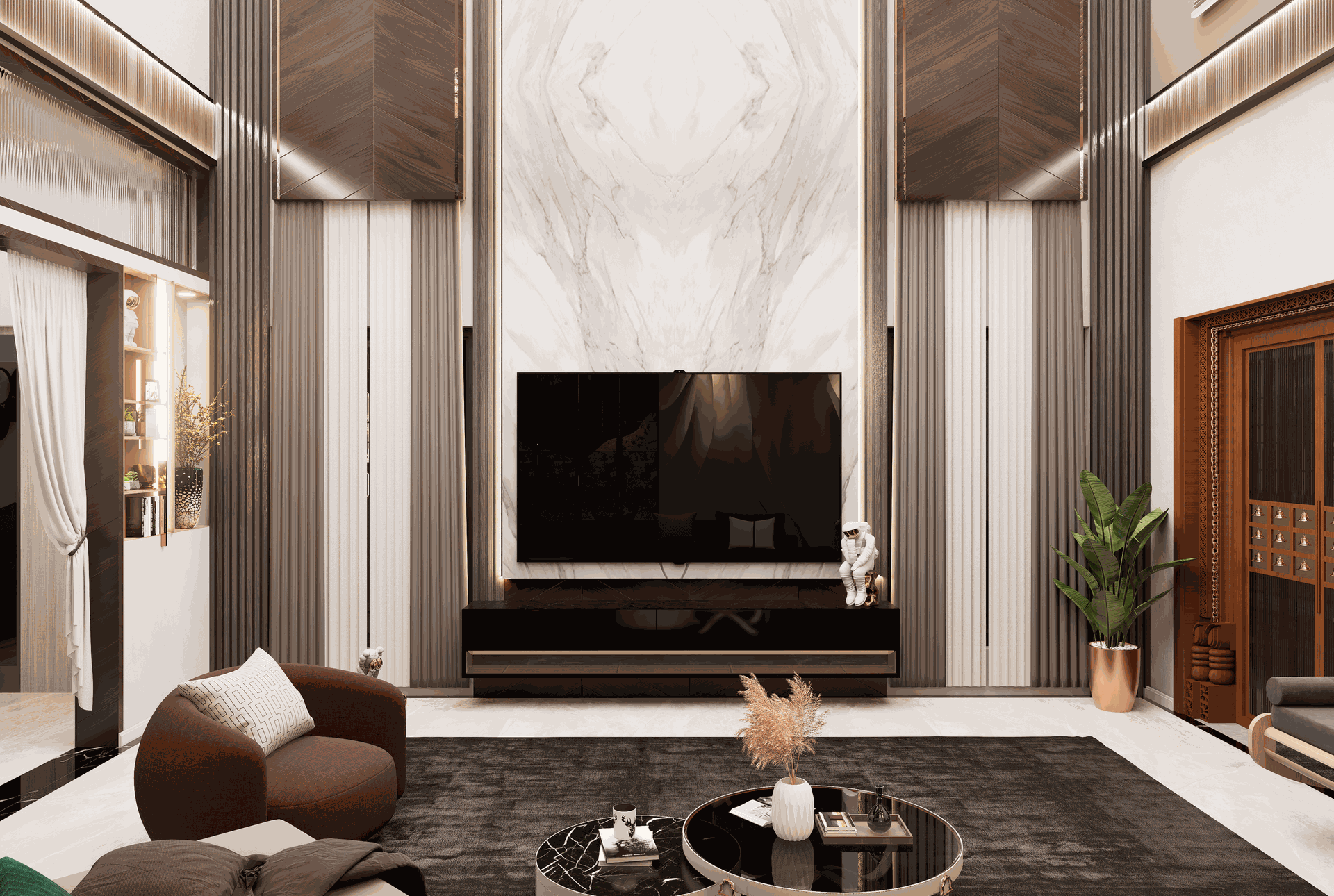 Remesh Residence hall - elegant living space with natural lighting